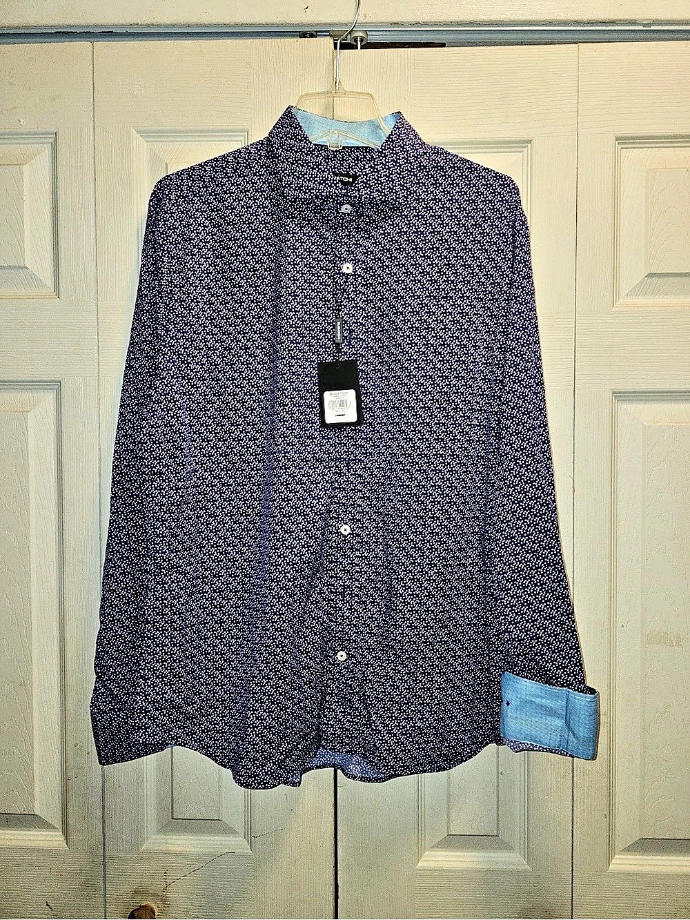 Bugatchi Men's Geometric Button Down Shirt Purple & Blue